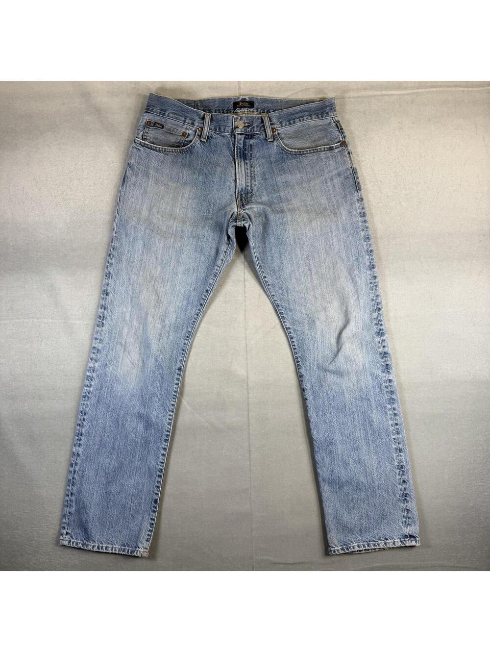 Polo Ralph Lauren Hampton Relaxed Jeans Mens 32x32 Blue Light Wash Straight Leg